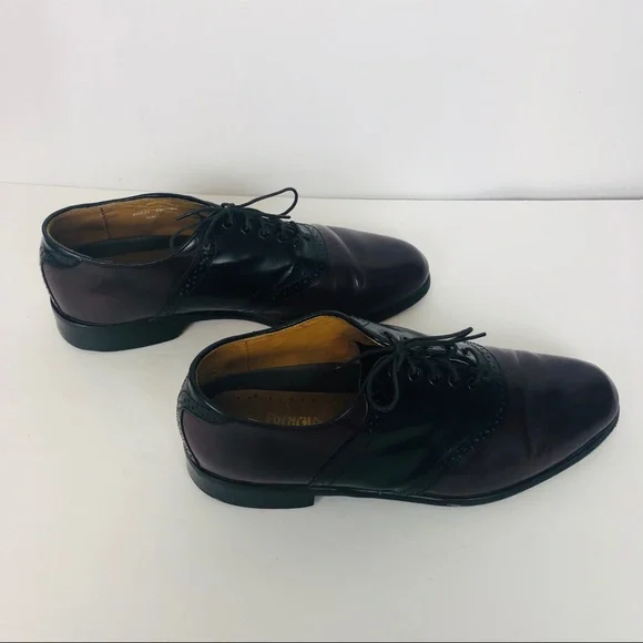 French Shriner Black & Wine Dress Shoes Size 12 - Picture 4 of 8